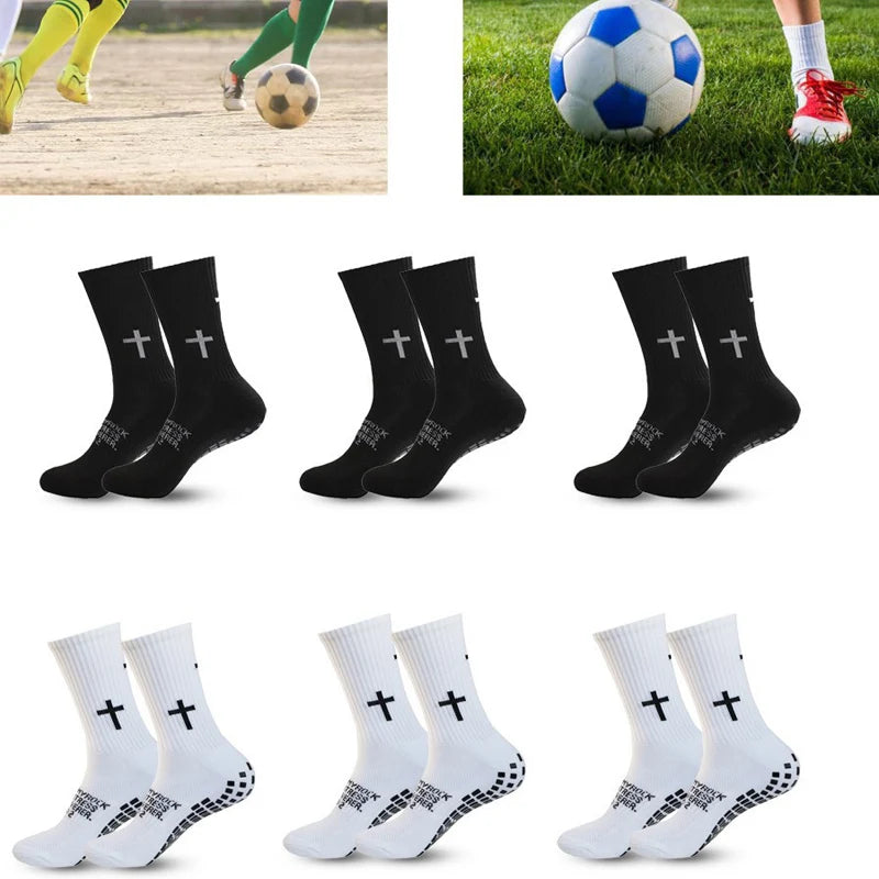 4/5/6 Pairs Anti-Slip Football Socks Men Woman Breathable Soccer Basketball Tennis Sports Socks Cycling Riding Socks Yoga Sock