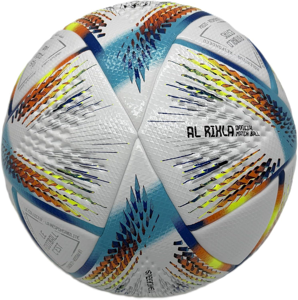 World Cup Quality League Soccer Ball Thermally Bonded Match Ball Seamless Stitching- Official Match Weight- Professional European League Grade Leather- Pelota De Futbol Size 5 & 4
