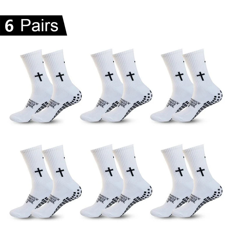 4/5/6 Pairs Anti-Slip Football Socks Men Woman Breathable Soccer Basketball Tennis Sports Socks Cycling Riding Socks Yoga Sock