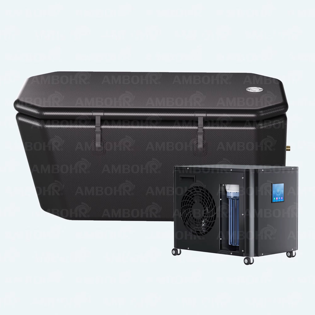 Cold Plunge Set Portable Angled Ice Bath Tubs with Water Chiller for Cryotherapy Fitness Recovery