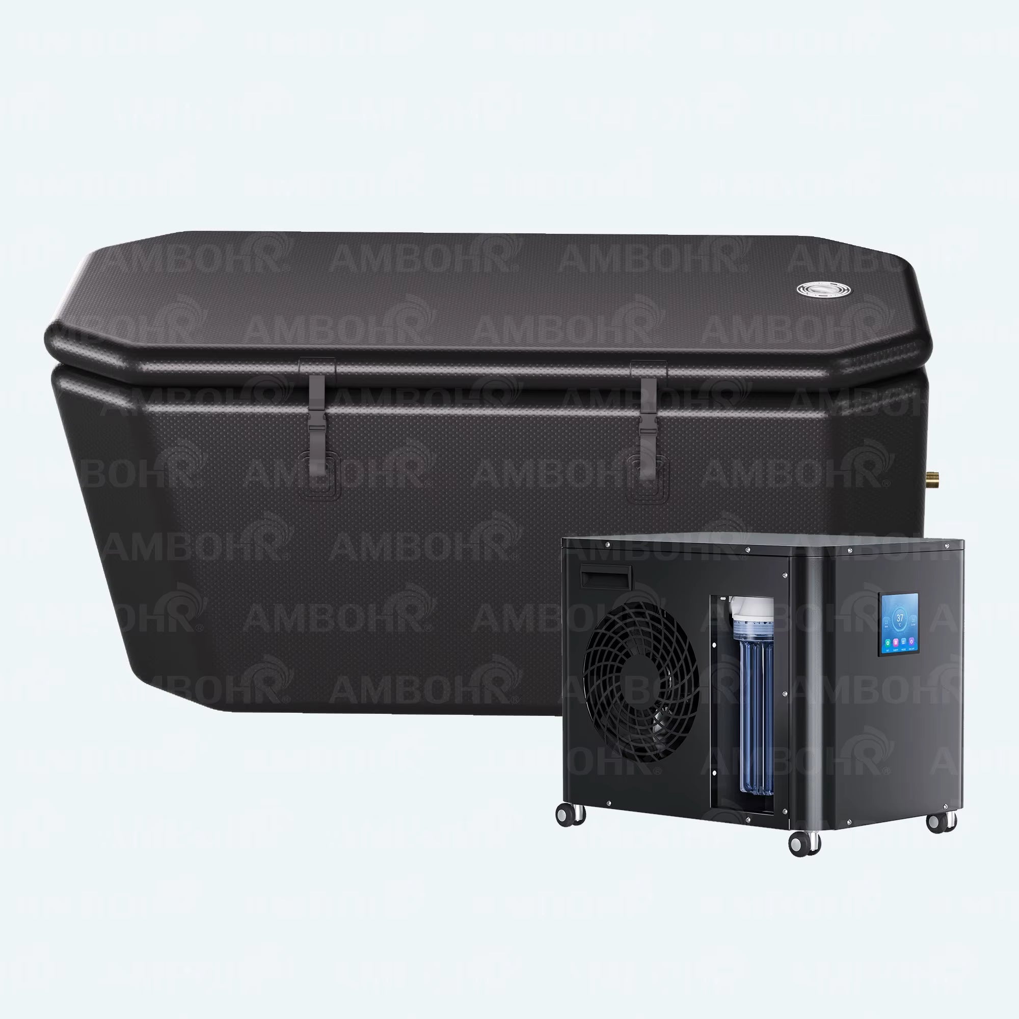 Cold Plunge Set Portable Angled Ice Bath Tubs with Water Chiller for Cryotherapy Fitness Recovery