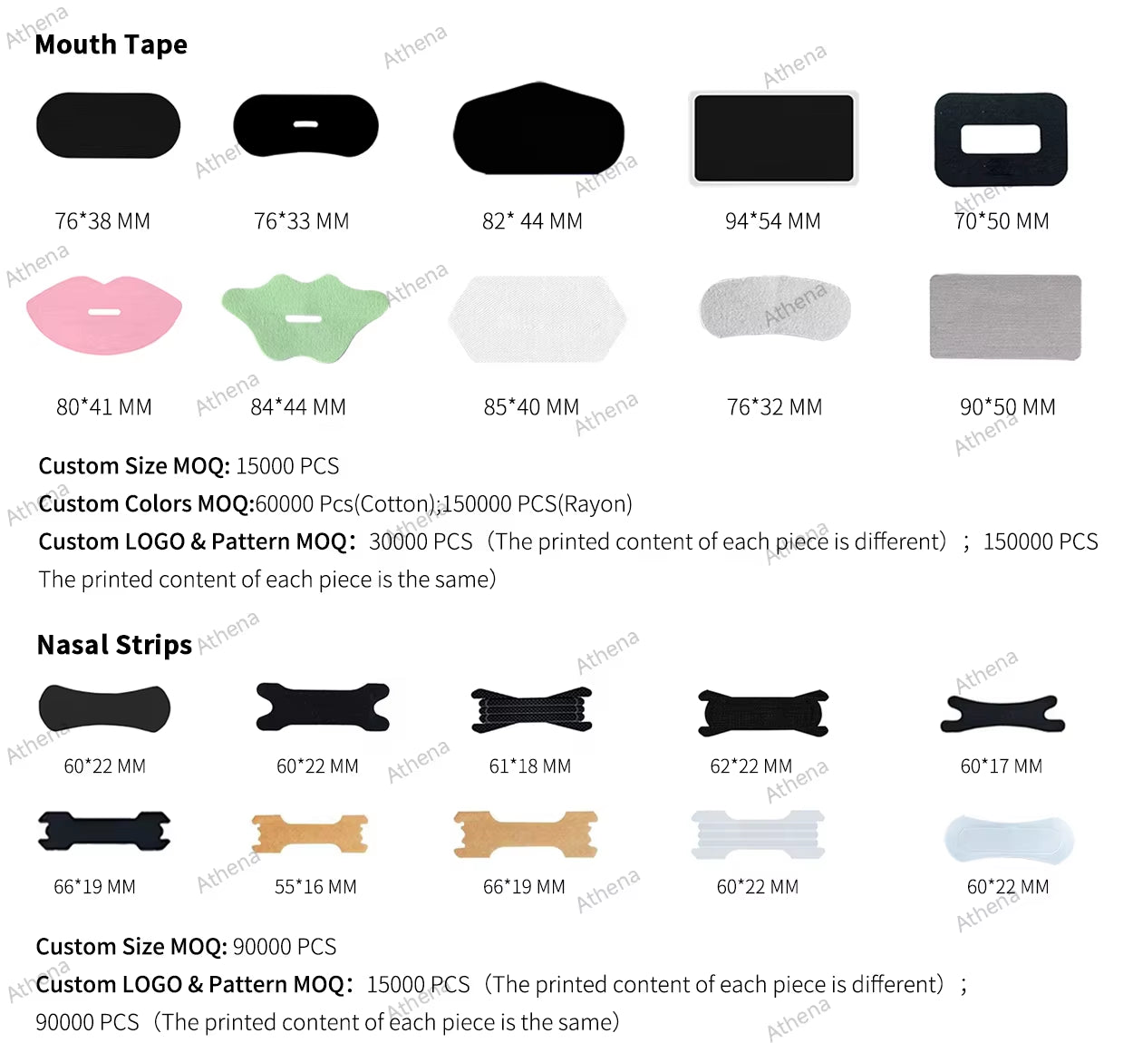 Custom Scent Pain Free Removal Sleep Strips Mouth Tape Extra Strength Snoring Nasal Strips for Breathing