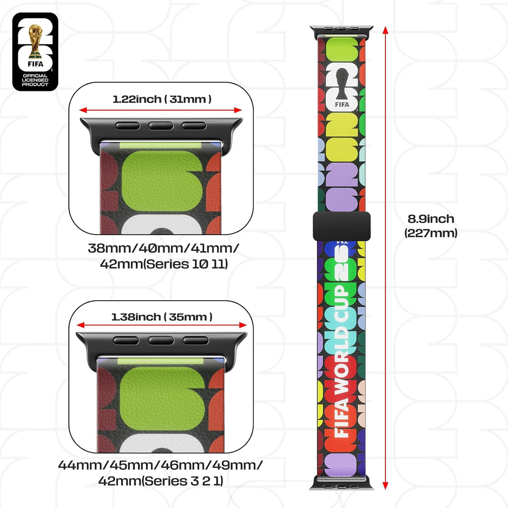 FIFA World Cup Magnetic 2026 Silicone Band Compatible Witch Apple Watch Bands 38Mm 40Mm 41Mm 42Mm 44Mm 45Mm 46Mm 49Mm Women Men, Soft Black Sport Replacement Strap for Iwatch Series