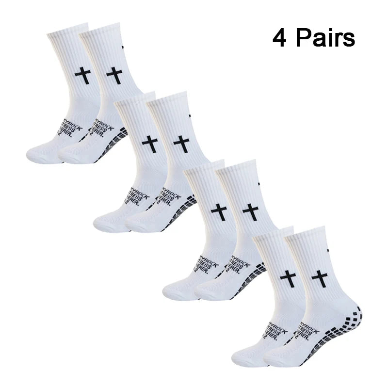 4/5/6 Pairs Anti-Slip Football Socks Men Woman Breathable Soccer Basketball Tennis Sports Socks Cycling Riding Socks Yoga Sock