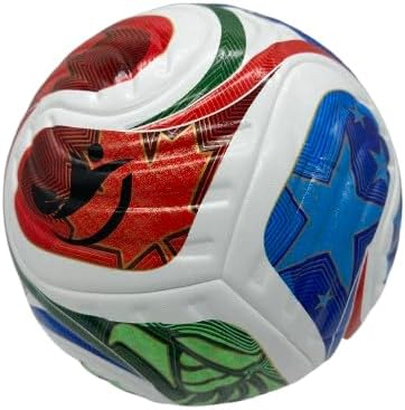World Cup Quality Soccer Ball Size 5 Thermally Bonded Match Ball with Seamless Stitching- Official Match Weight- Long Lasting Professional Grade PU Leather- Pelota De Futbol- USA