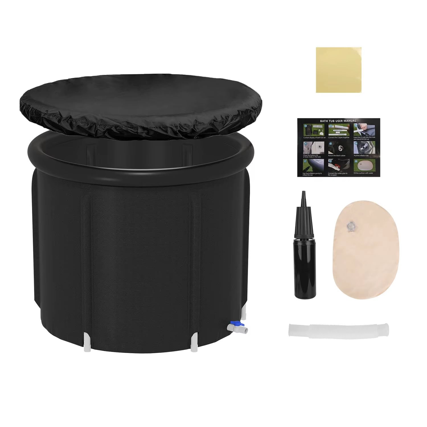97Gal Large Size Portable Ice Bath Tub 660LBS Capacity Cold Water Therapy Plunge for Adults Athletes Recovery Outdoor Therapy