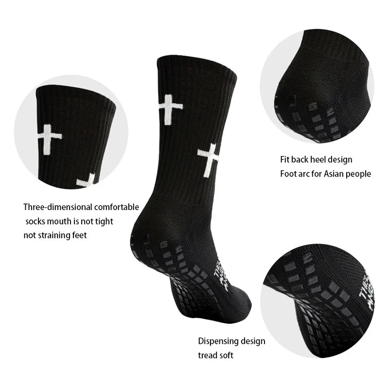 4/5/6 Pairs Anti-Slip Football Socks Men Woman Breathable Soccer Basketball Tennis Sports Socks Cycling Riding Socks Yoga Sock