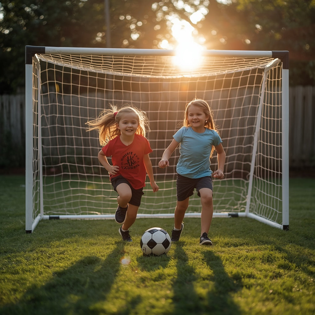 6 X 4Ft Football Soccer Goal Post Net for Kids Outdoor Football Match Training Portable