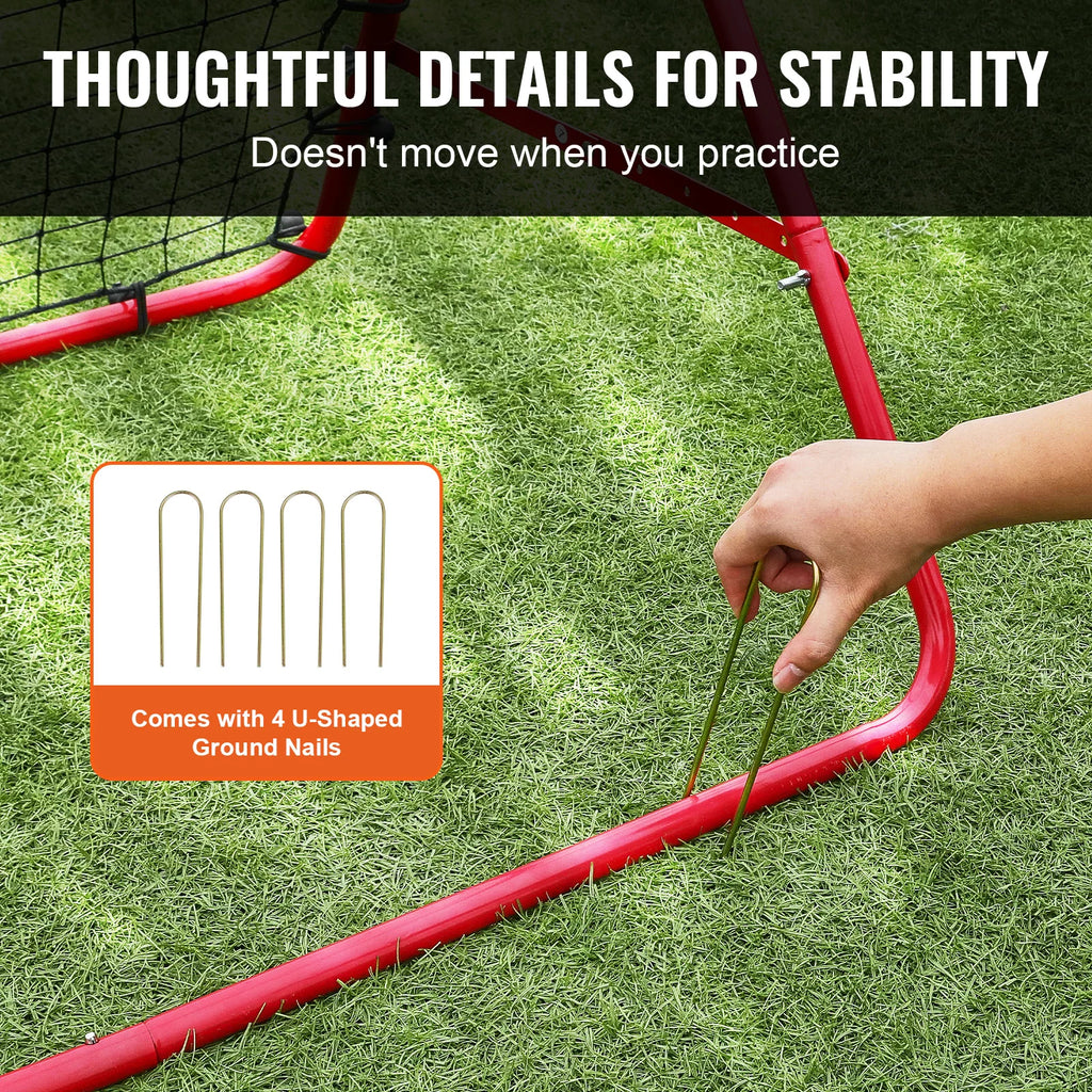 Soccer Rebounder Net Portable Football Training Equipment Adjustable Angle 39x39 ft
