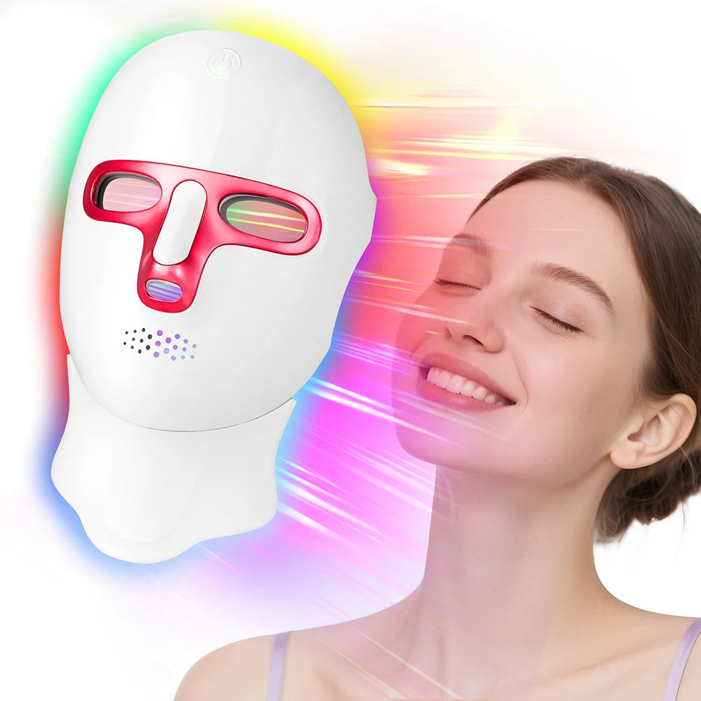 Wireless 7-Color LED Face & Neck Mask Rechargeable Photon Therapy Device