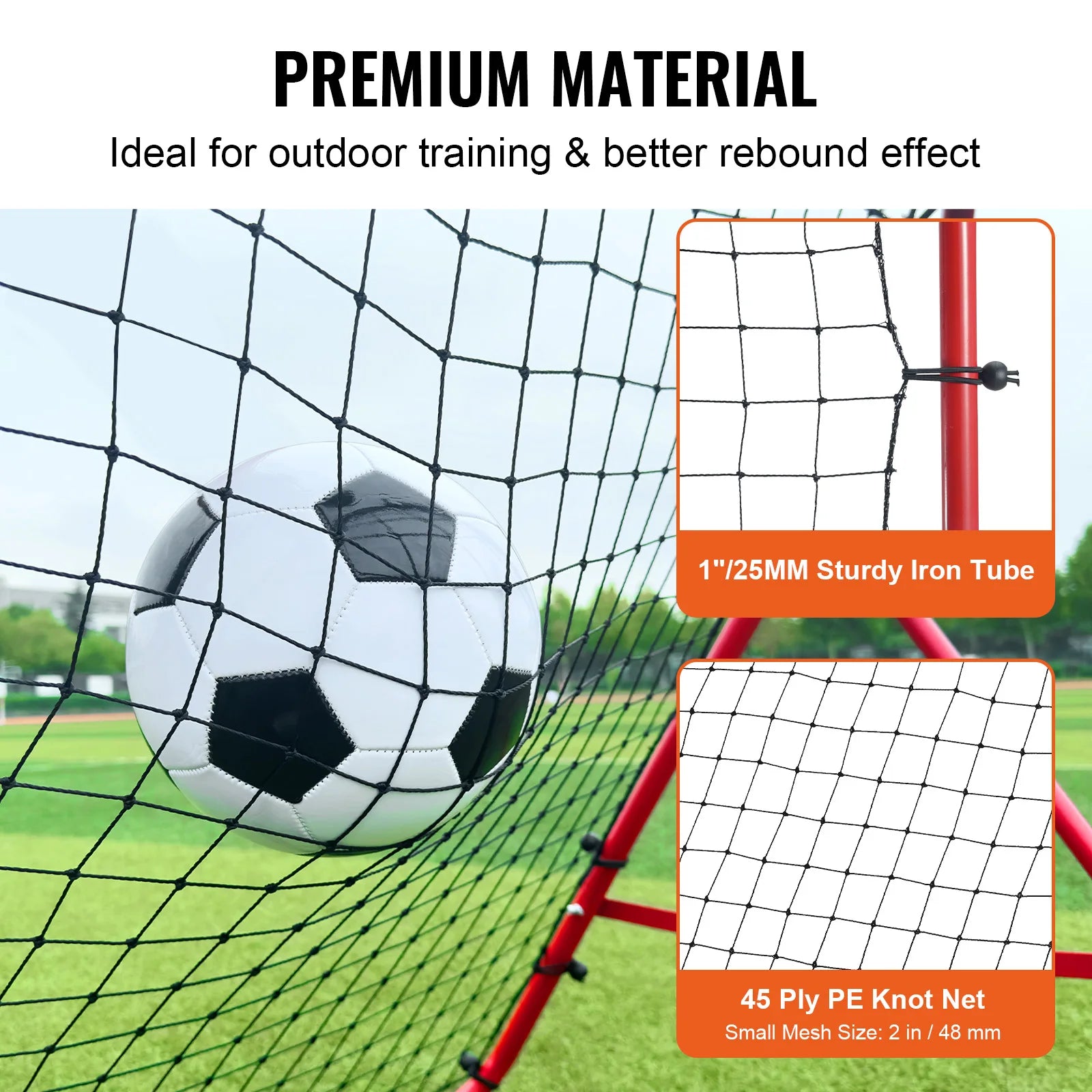 Soccer Rebounder Net Portable Football Training Equipment Adjustable Angle 39x39 ft