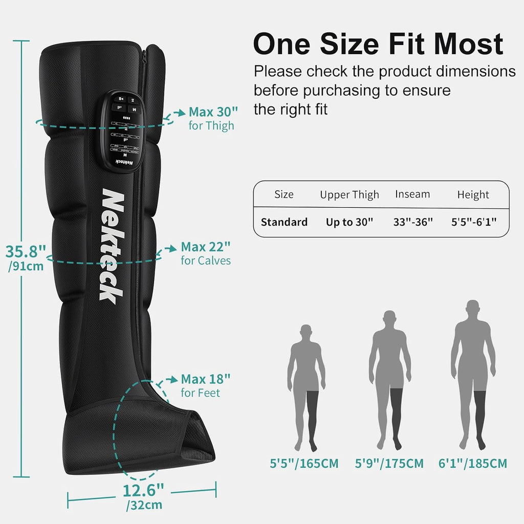 Cordless Leg Compression Massager Recovery System, (2-Pack) Middle | Rechargeable Compression Boots, 6 Modes, 4 Intensities, 3 Timer, FSA Eligible HSA Legs Relaxation Gifts for Athletes Gym