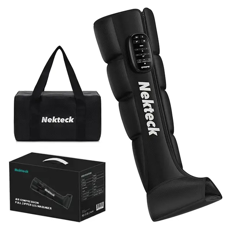 Nekteck Cordless Leg Massager Recovery System (Single Leg Only), Air Compression Massage, Full Leg Boots for Circulation and Pain Relief Comfort Daily
