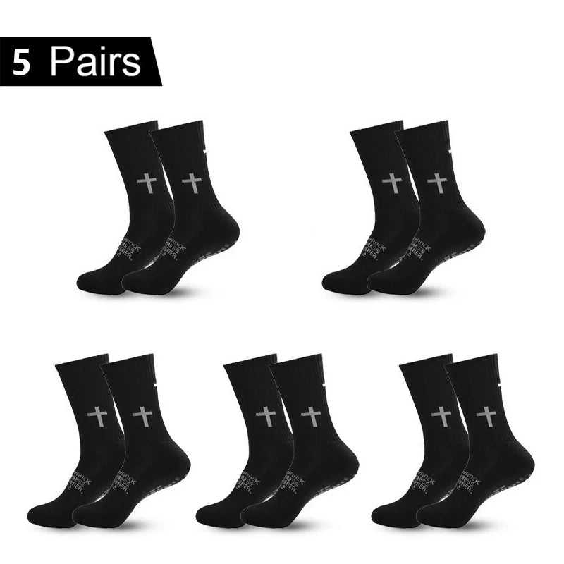 4/5/6 Pairs Anti-Slip Football Socks Men Woman Breathable Soccer Basketball Tennis Sports Socks Cycling Riding Socks Yoga Sock