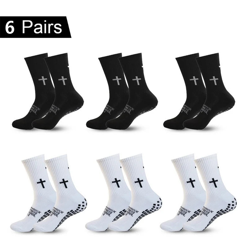4/5/6 Pairs Anti-Slip Football Socks Men Woman Breathable Soccer Basketball Tennis Sports Socks Cycling Riding Socks Yoga Sock