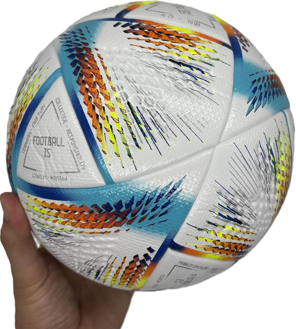 World Cup Quality League Soccer Ball Thermally Bonded Match Ball Seamless Stitching- Official Match Weight- Professional European League Grade Leather- Pelota De Futbol Size 5 & 4