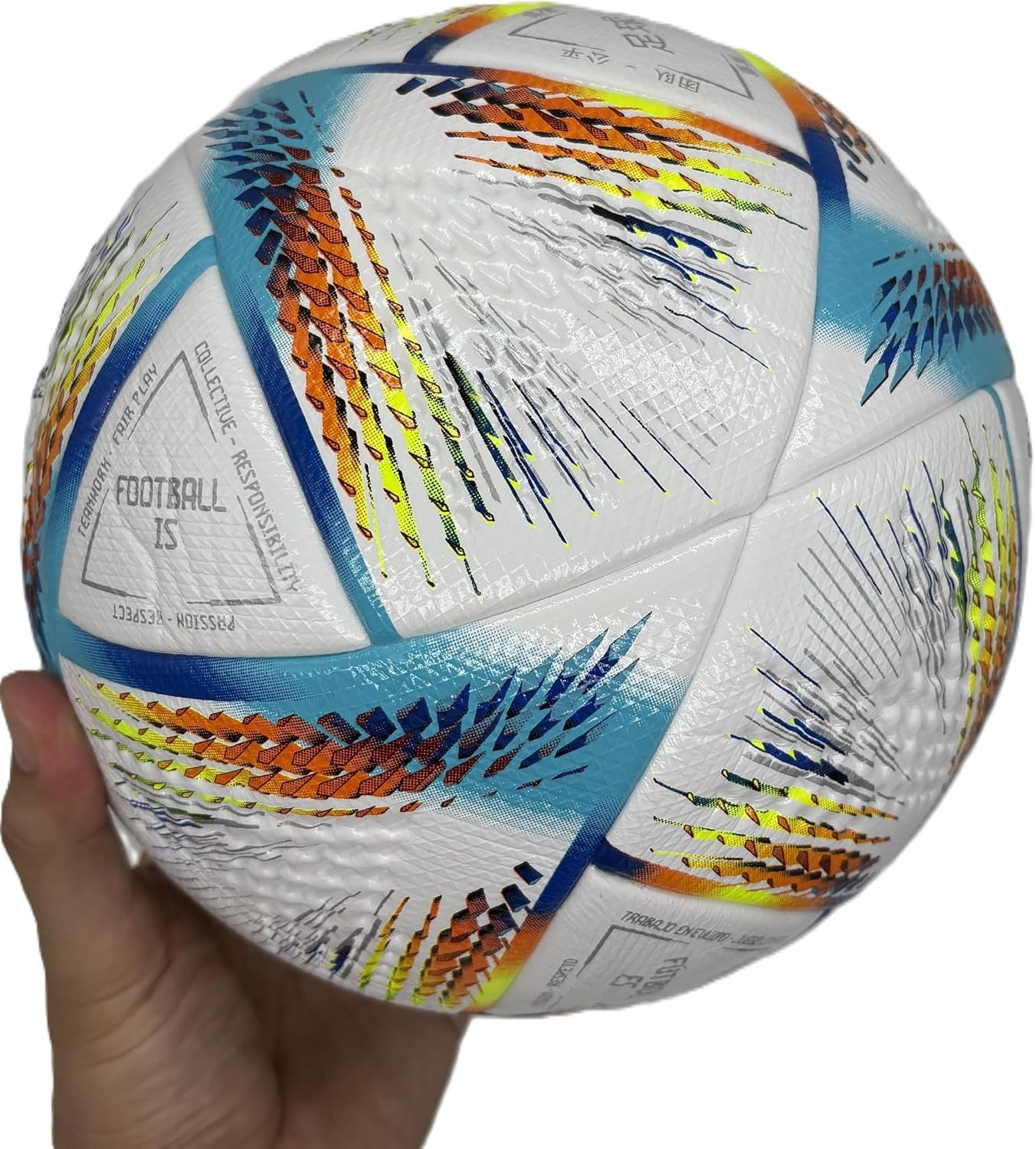World Cup Quality League Soccer Ball Thermally Bonded Match Ball Seamless Stitching- Official Match Weight- Professional European League Grade Leather- Pelota De Futbol Size 5 & 4