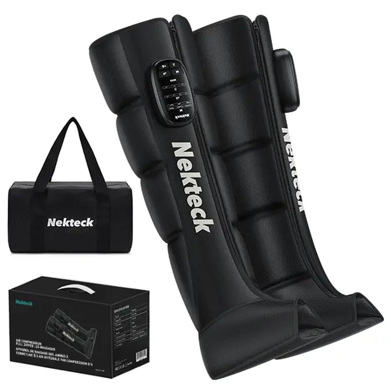 Nekteck Cordless Leg Massager Recovery System (Single Leg Only), Air Compression Massage, Full Leg Boots for Circulation and Pain Relief Comfort Daily