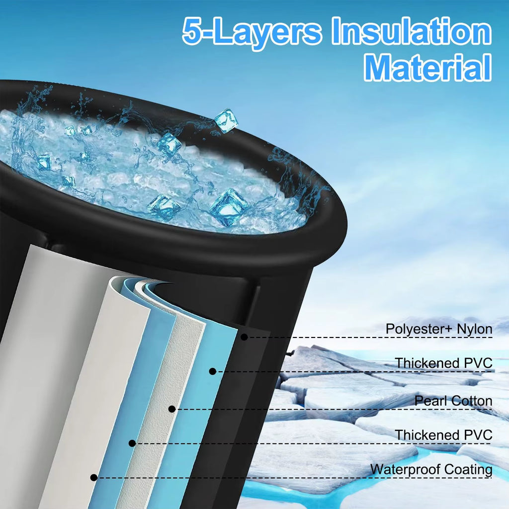 97Gal Large Size Portable Ice Bath Tub 660LBS Capacity Cold Water Therapy Plunge for Adults Athletes Recovery Outdoor Therapy