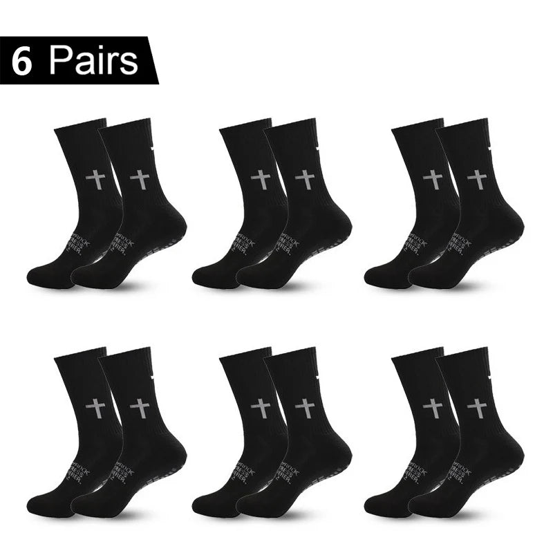 4/5/6 Pairs Anti-Slip Football Socks Men Woman Breathable Soccer Basketball Tennis Sports Socks Cycling Riding Socks Yoga Sock