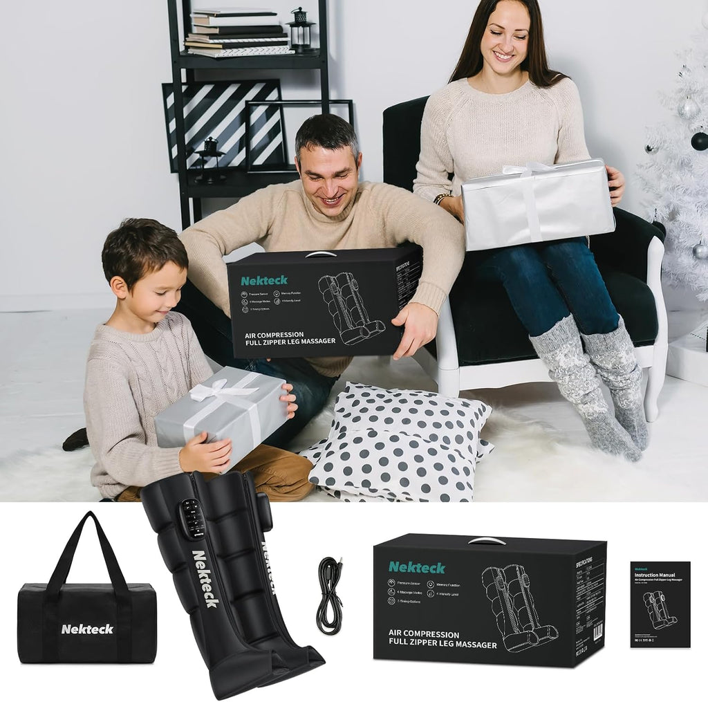 Cordless Leg Compression Massager Recovery System, (2-Pack) Middle | Rechargeable Compression Boots, 6 Modes, 4 Intensities, 3 Timer, FSA Eligible HSA Legs Relaxation Gifts for Athletes Gym
