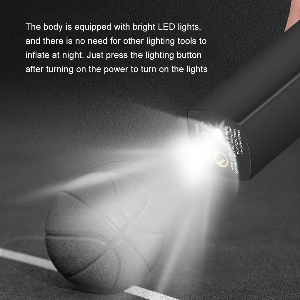Portable Air Pump Electric Ball Pump Soccer Ball Pump Fast Inflation with Precise Pressure Gauge LCD Display Football Basketball