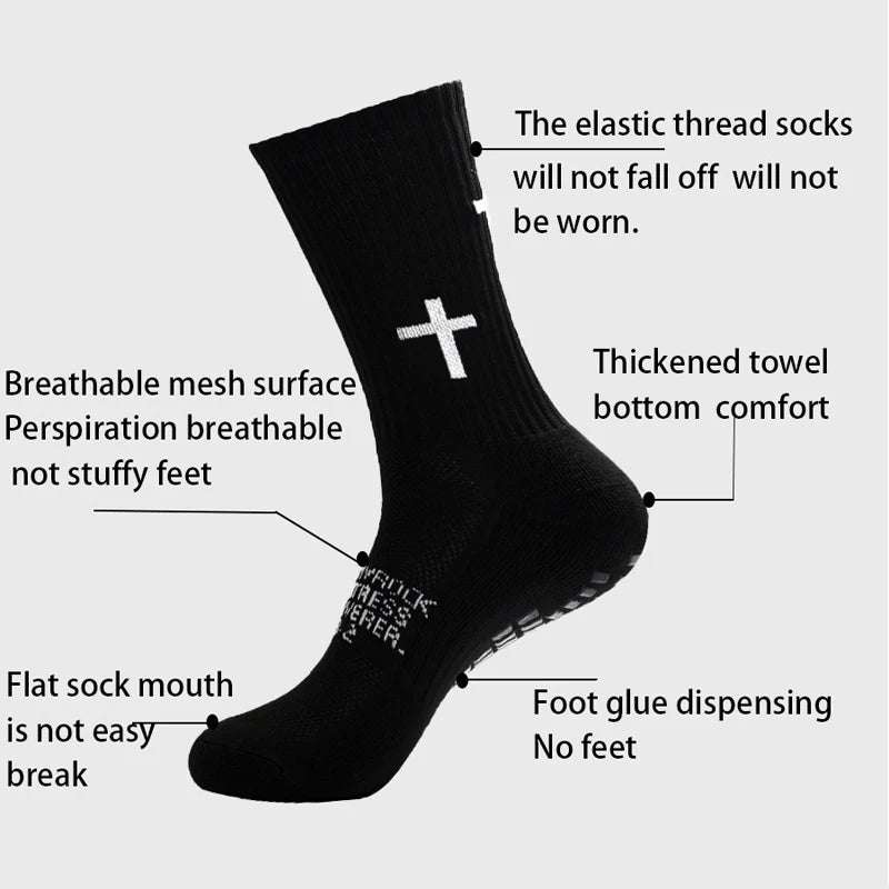 4/5/6 Pairs Anti-Slip Football Socks Men Woman Breathable Soccer Basketball Tennis Sports Socks Cycling Riding Socks Yoga Sock