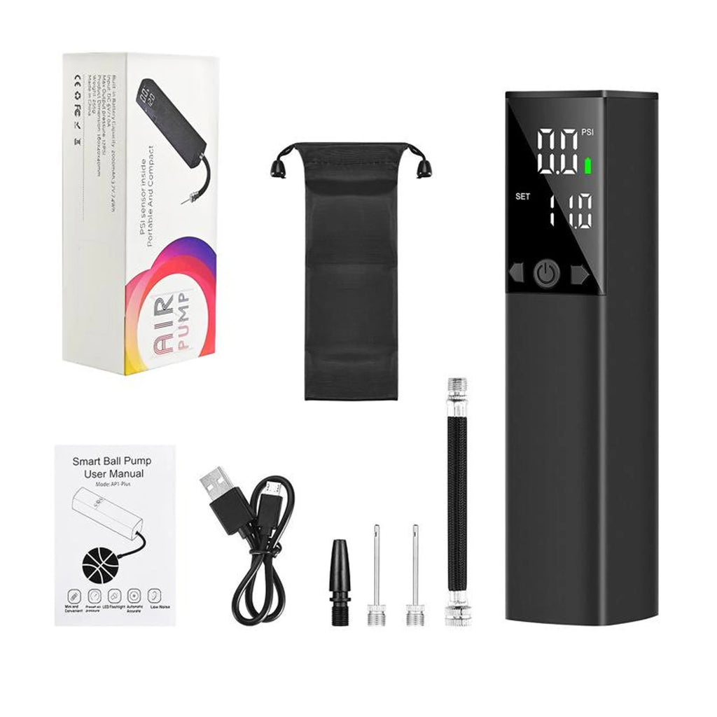Portable Air Pump Electric Ball Pump Soccer Ball Pump Fast Inflation with Precise Pressure Gauge LCD Display Football Basketball